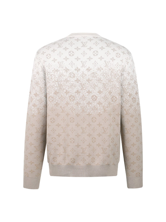260808 New high-quality full-print long-sleeved round-neck knitted sweater