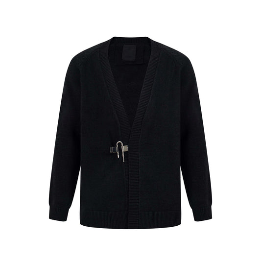 260808 New high-quality, minimalist buttoned design wool cardigan