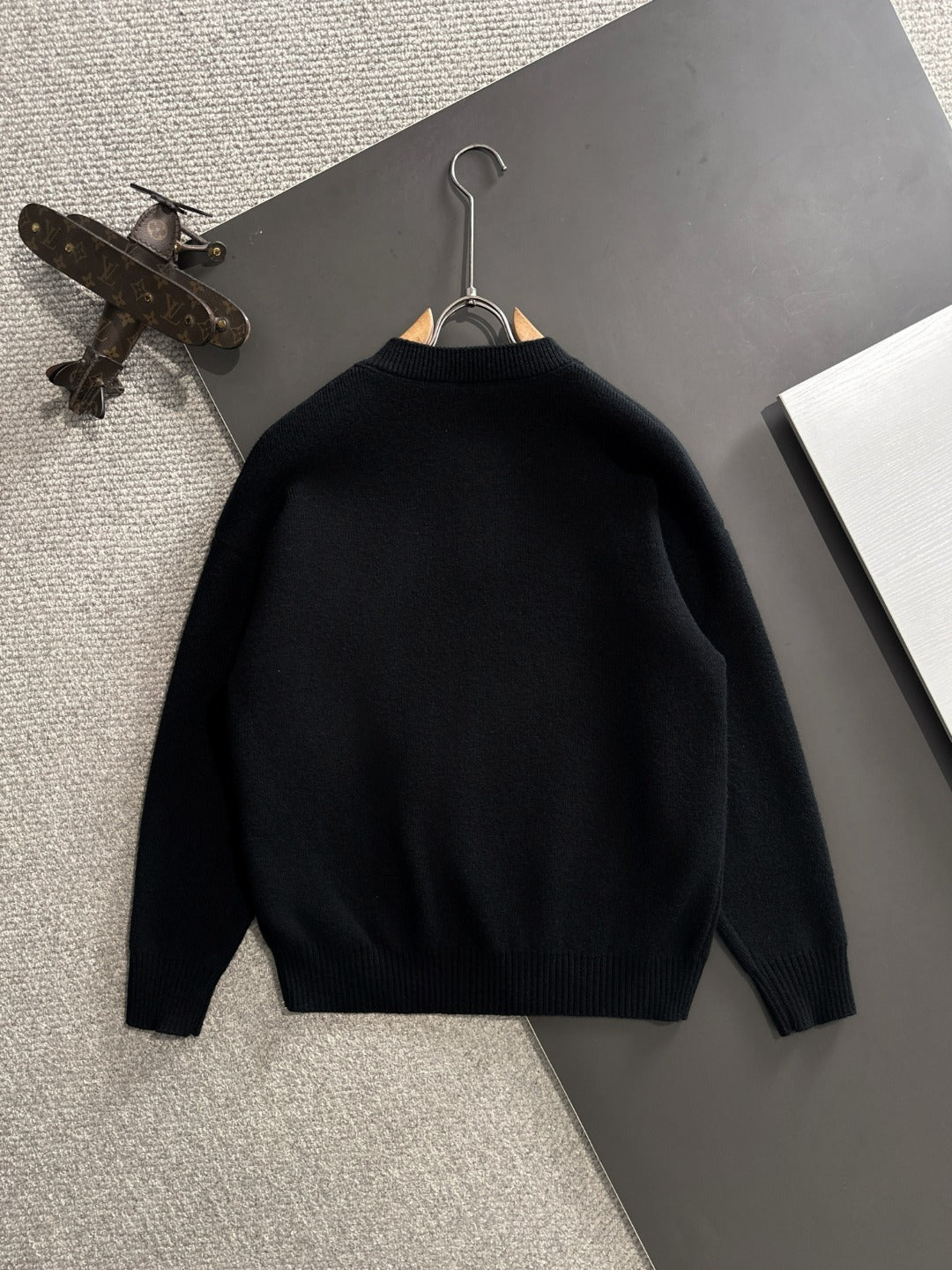 260901 New high-quality exclusive wool blend fabric patchwork color-matched sweater