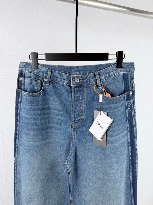 260901 New high-quality, minimalist basic baseball shirt design with denim suit pants