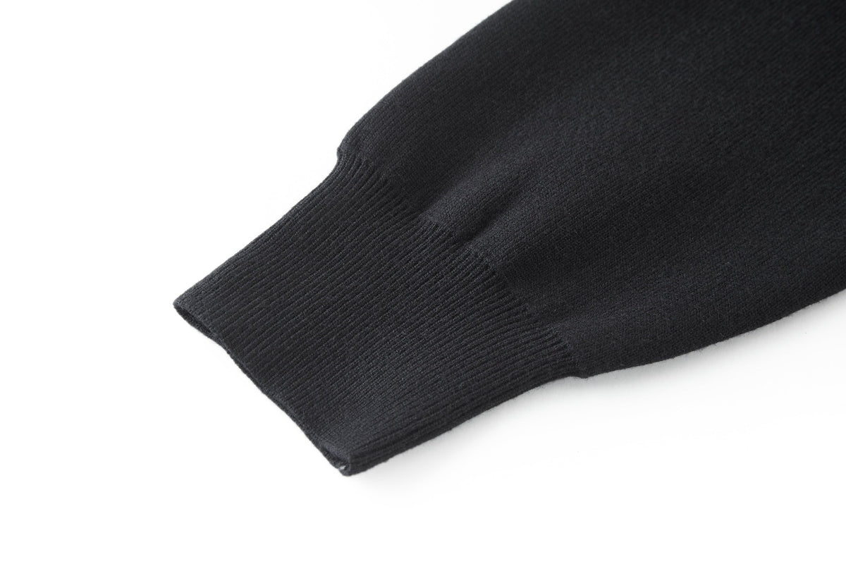260910 New high-quality leather label pocket knitted zipper hoodie