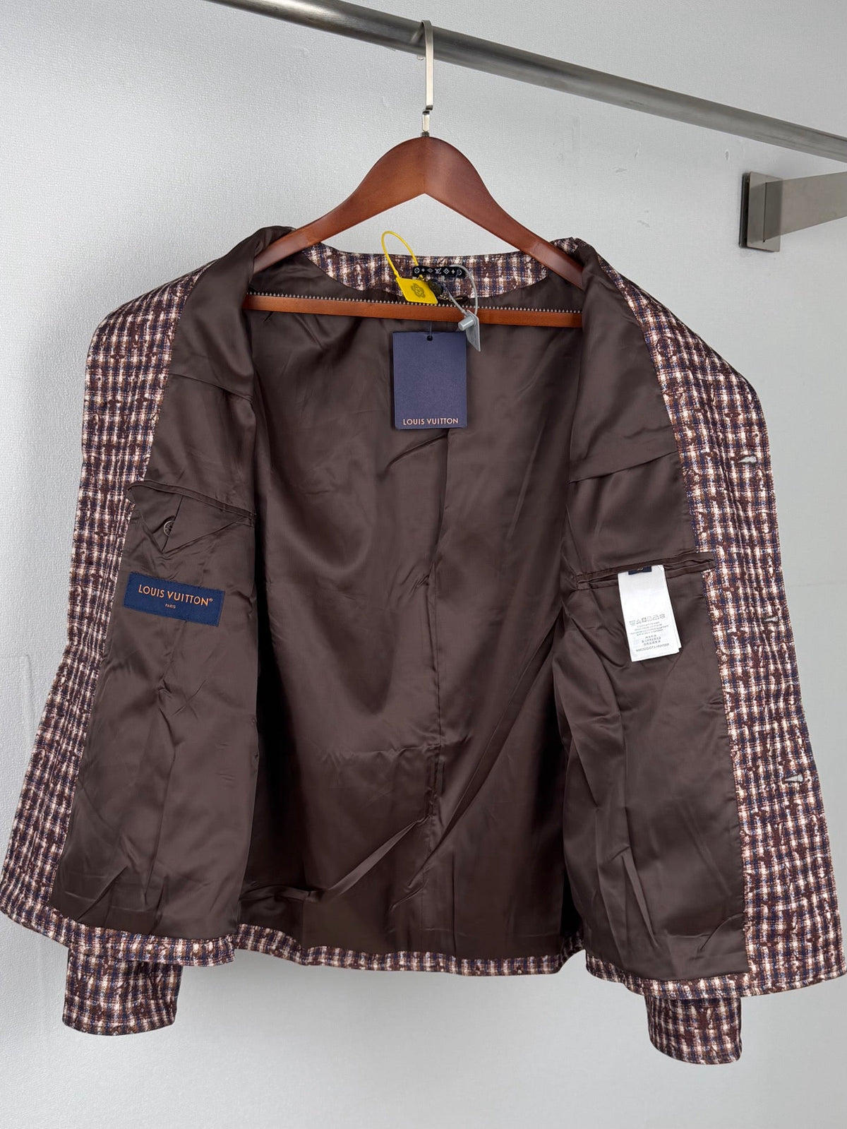260910 New high-quality custom-made fabric unbuttoned tweed jacket coat