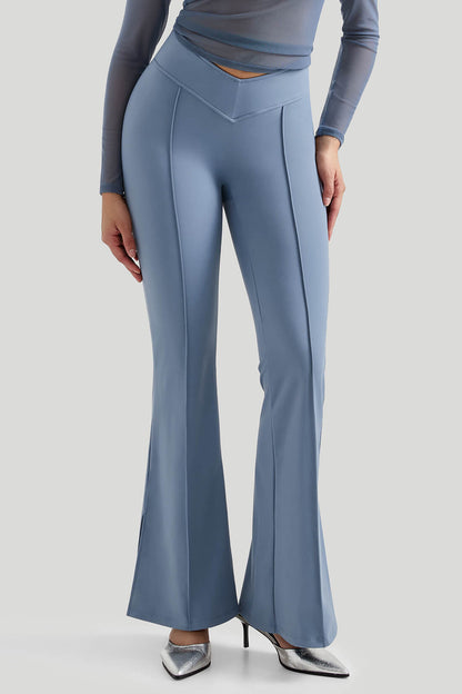 Flared Leg slit Legging With Built In Shapewear
