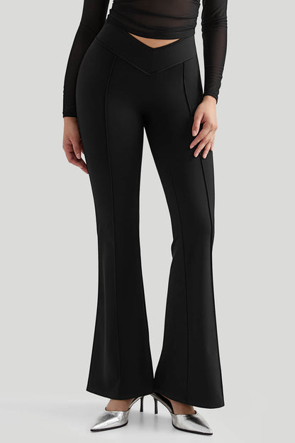Flared Leg slit Legging With Built In Shapewear