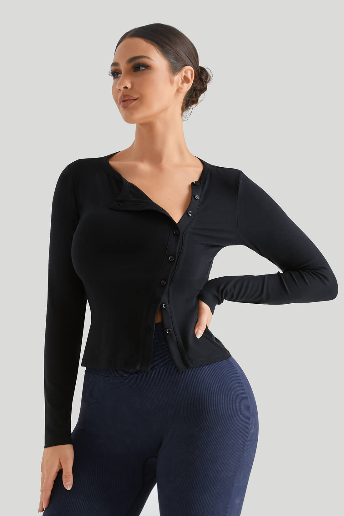 Buttoned Knit Top