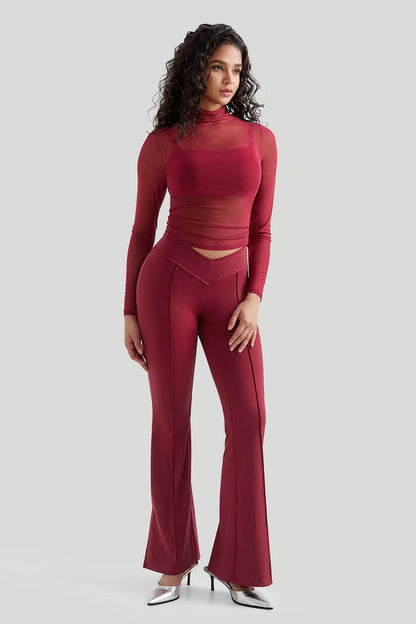 Backless Sexy 3Pcs Flare Leg Set