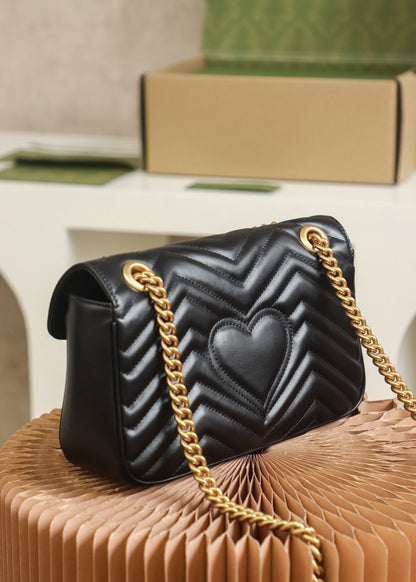 0528 black Small GG Marmont 2.0 Shoulder Bag