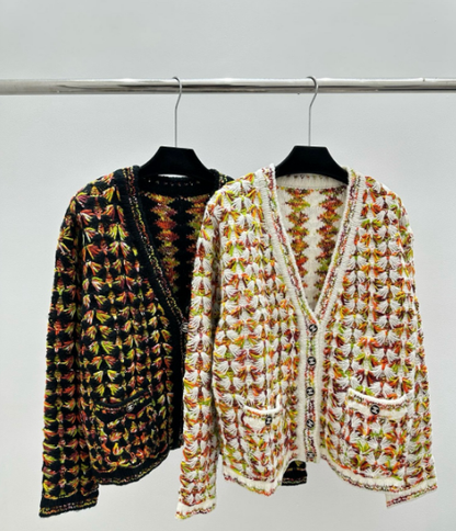 260315 New custom-made chunky cashmere cardigan jacket
