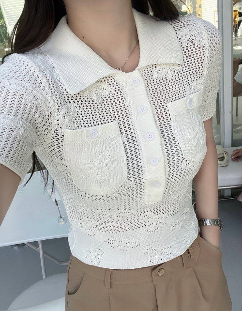 260315 New style spring-autumn bow-shaped open-collar short-sleeved shirt