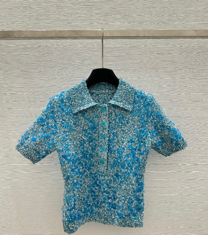 260315 New spring-autumn design-inspired contrast-color knitted polo shirt
