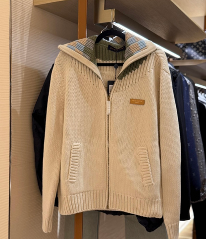 260315 New fall and winter style thick knitted sweater coat