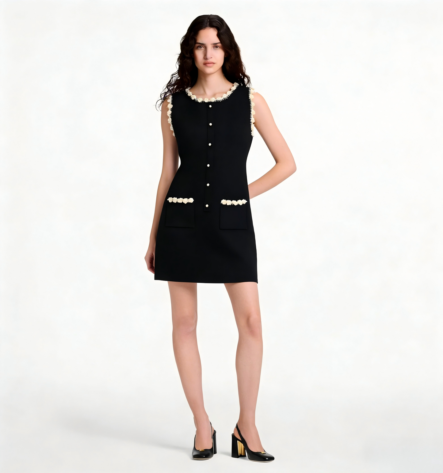 260315 New heavy-duty dress with spring-autumn collar and lace trim