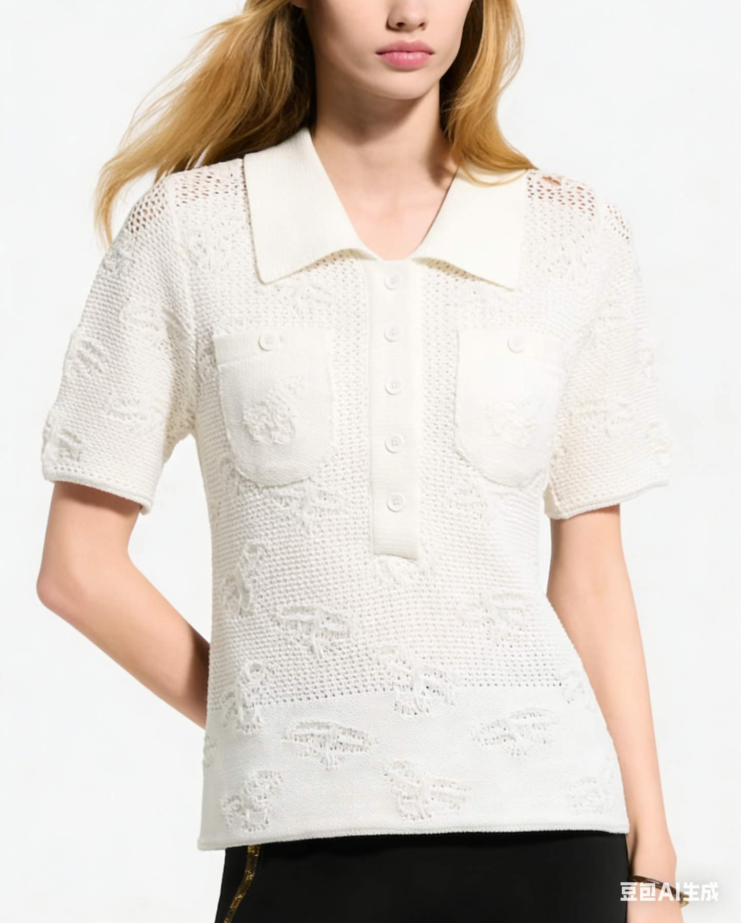 260315 New style spring-autumn bow-shaped open-collar short-sleeved shirt