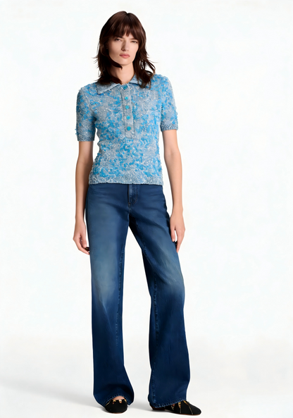 260315 New spring-autumn design-inspired contrast-color knitted polo shirt