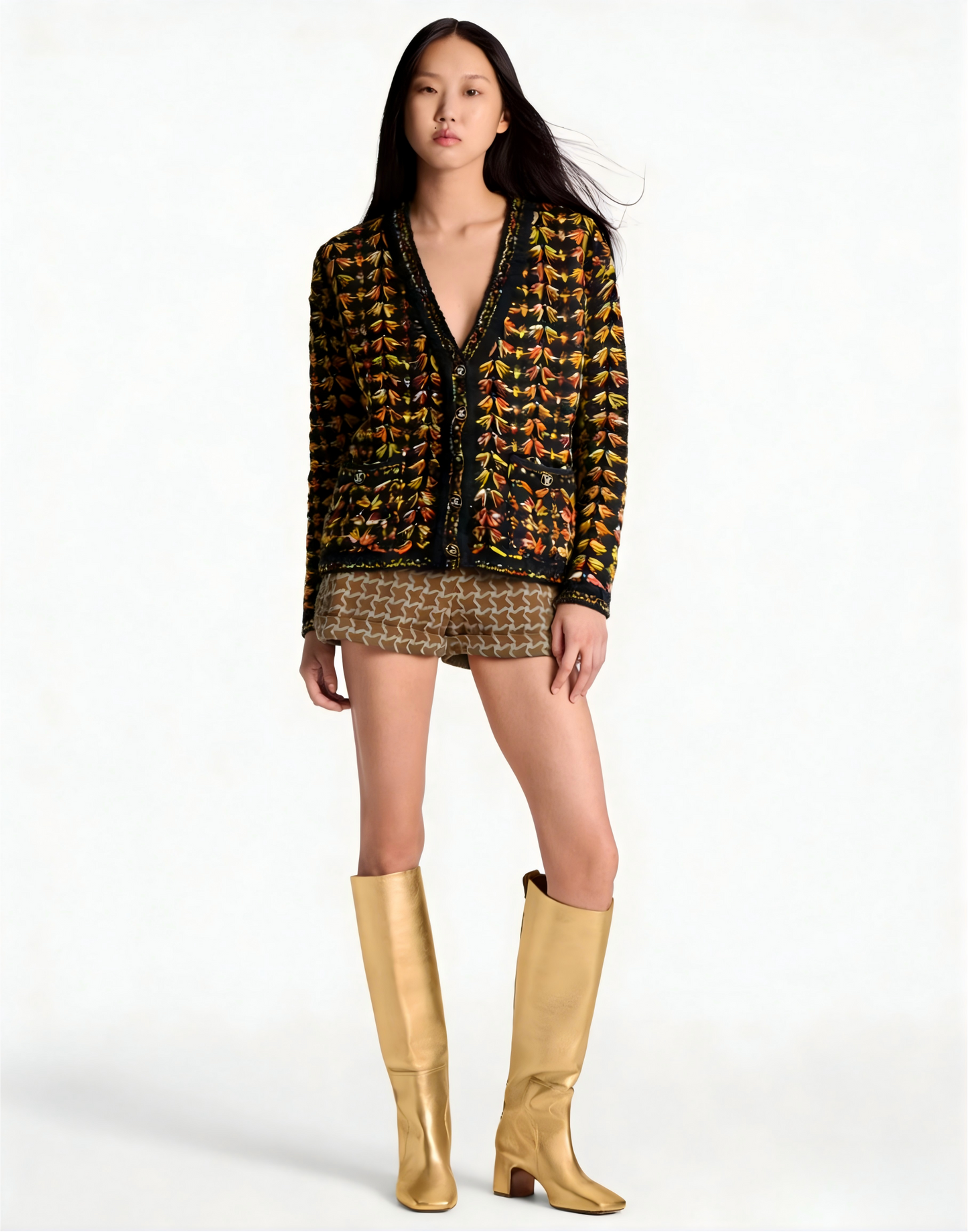 260315 New custom-made chunky cashmere cardigan jacket