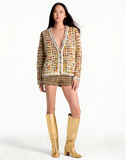 260315 New custom-made chunky cashmere cardigan jacket