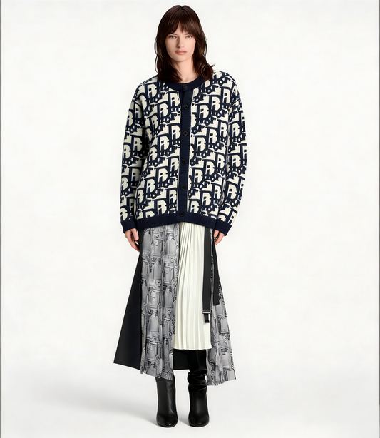 260315 New fall and winter style thick knitted sweater coat