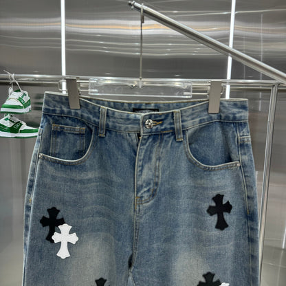 0617 New cargo style printed jeans