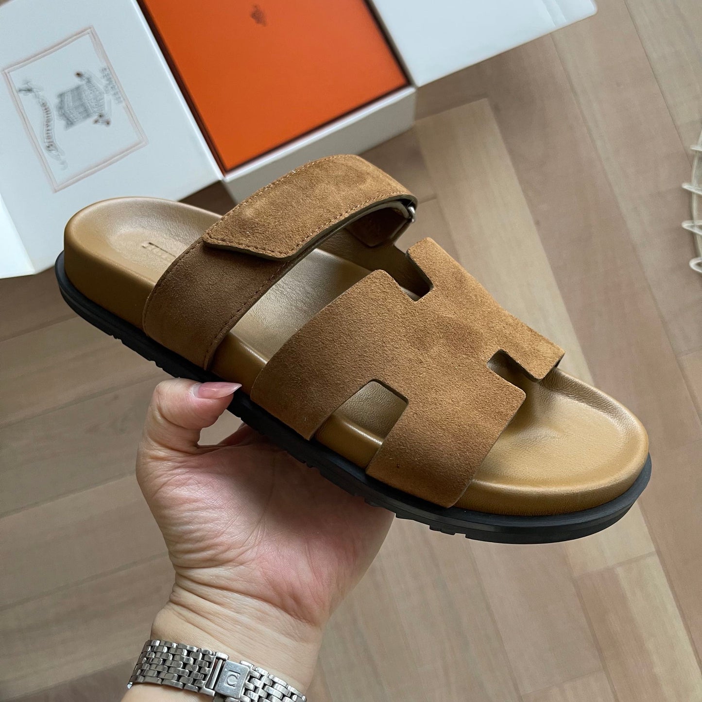 0425 The latest summer calfskin functional sandals