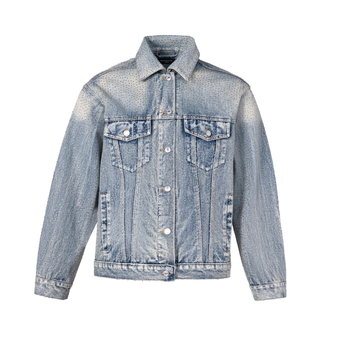 0717 New heavy craft whole pressed drill denim jacket