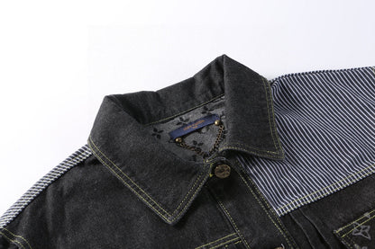 0717 Classic denim patchwork jacket