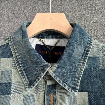 0808 New fall denim dress shirt