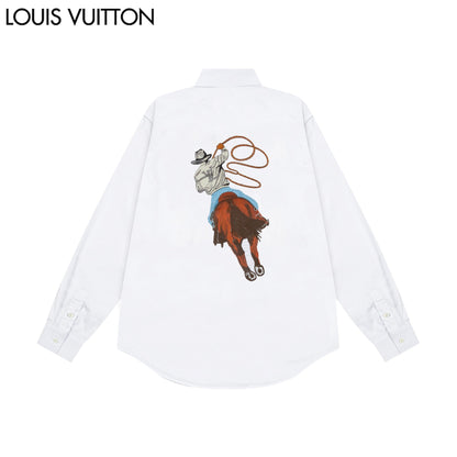 0818 New autumn and winter heavy craft embroidered loose version long sleeve shirt