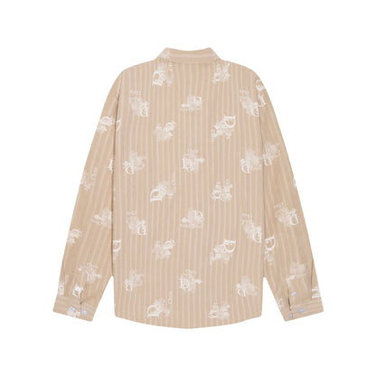 0818 New autumn and winter feature print loose version long-sleeved shirt