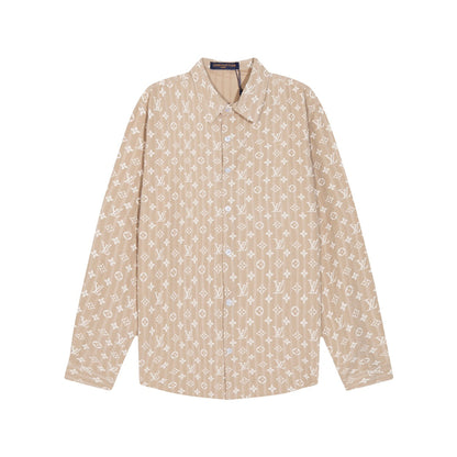 0818 New autumn and winter feature print loose version long-sleeved shirt