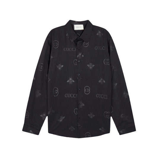 0818 New autumn and winter feature print loose version long-sleeved shirt