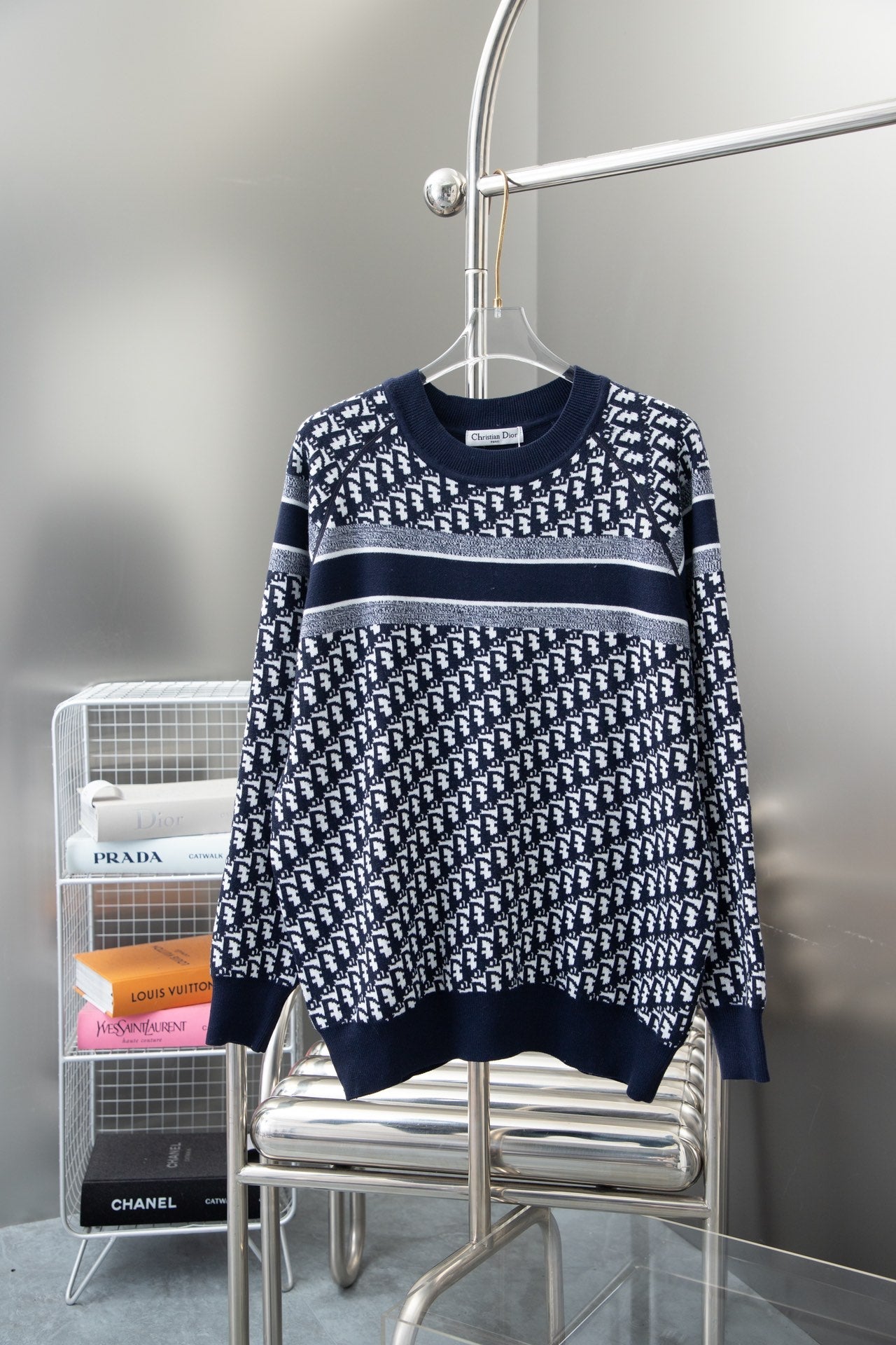 0916 Double-sided jacquard turtleneck sweater