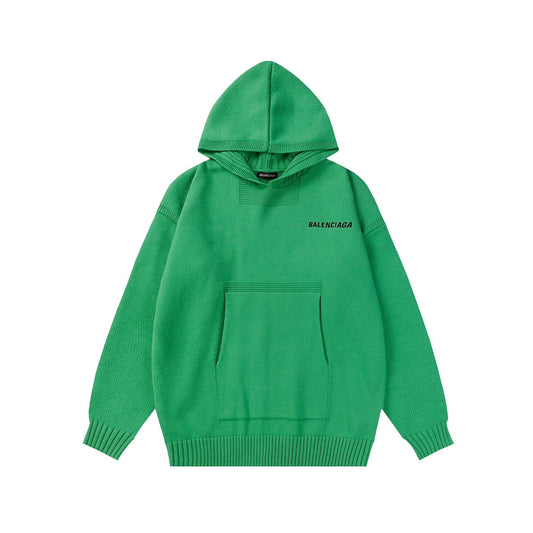 0916 Embroidered everything with comfortable wool knit hoodie