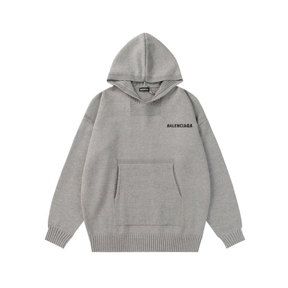 0916 Embroidered everything with comfortable wool knit hoodie