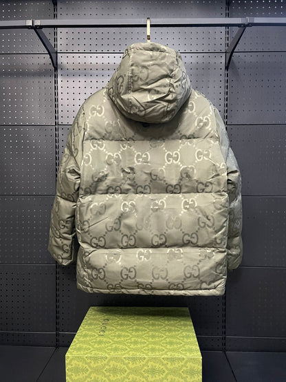 1021 New jacquard hooded down jacket