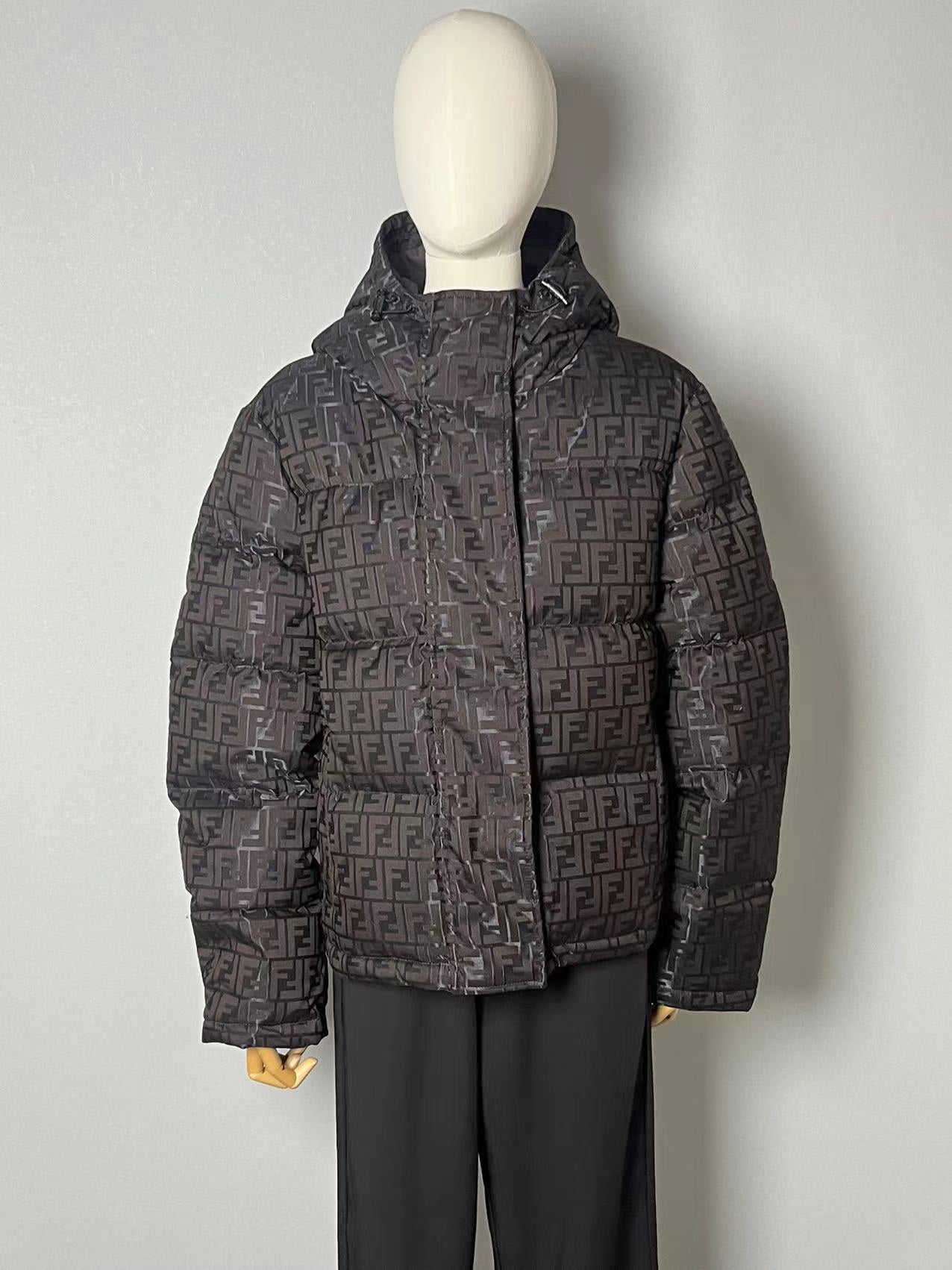 1021 New jacquard hooded down jacket