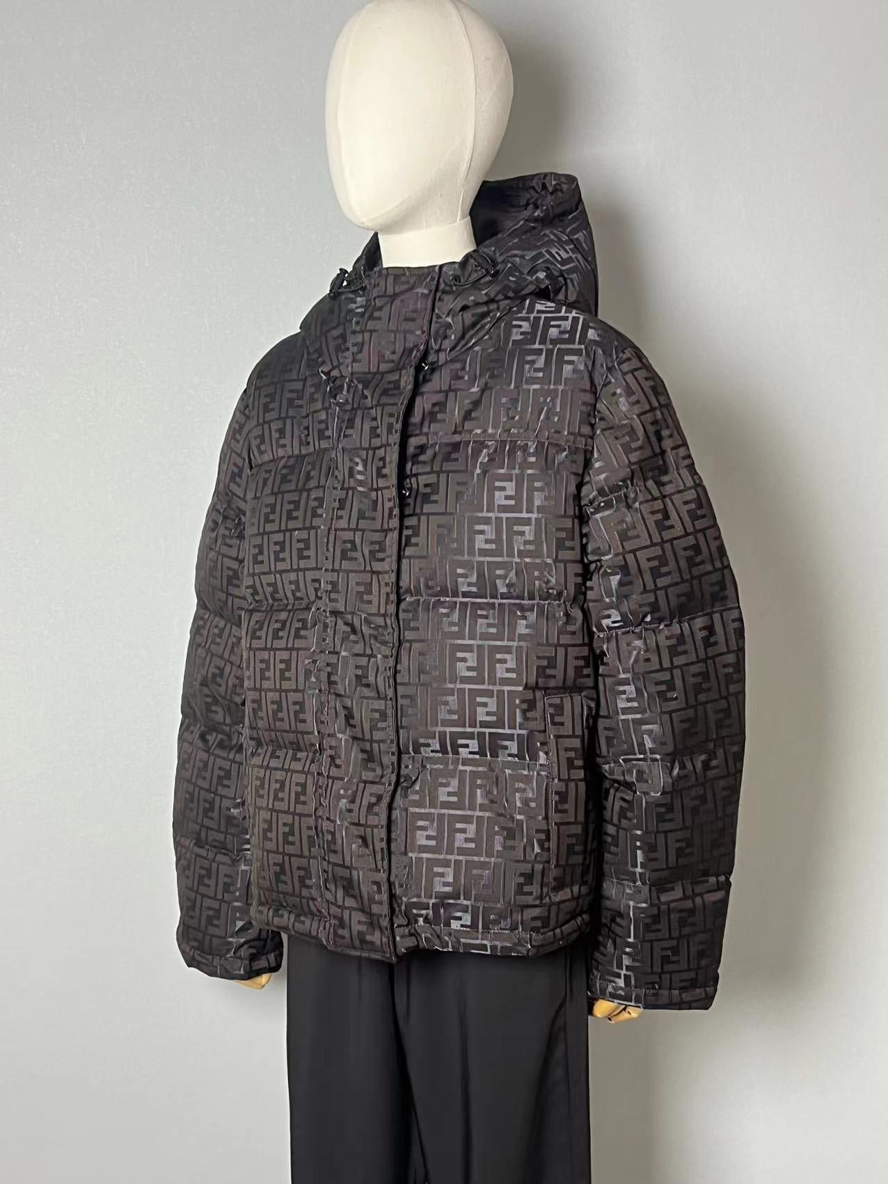 1021 New jacquard hooded down jacket