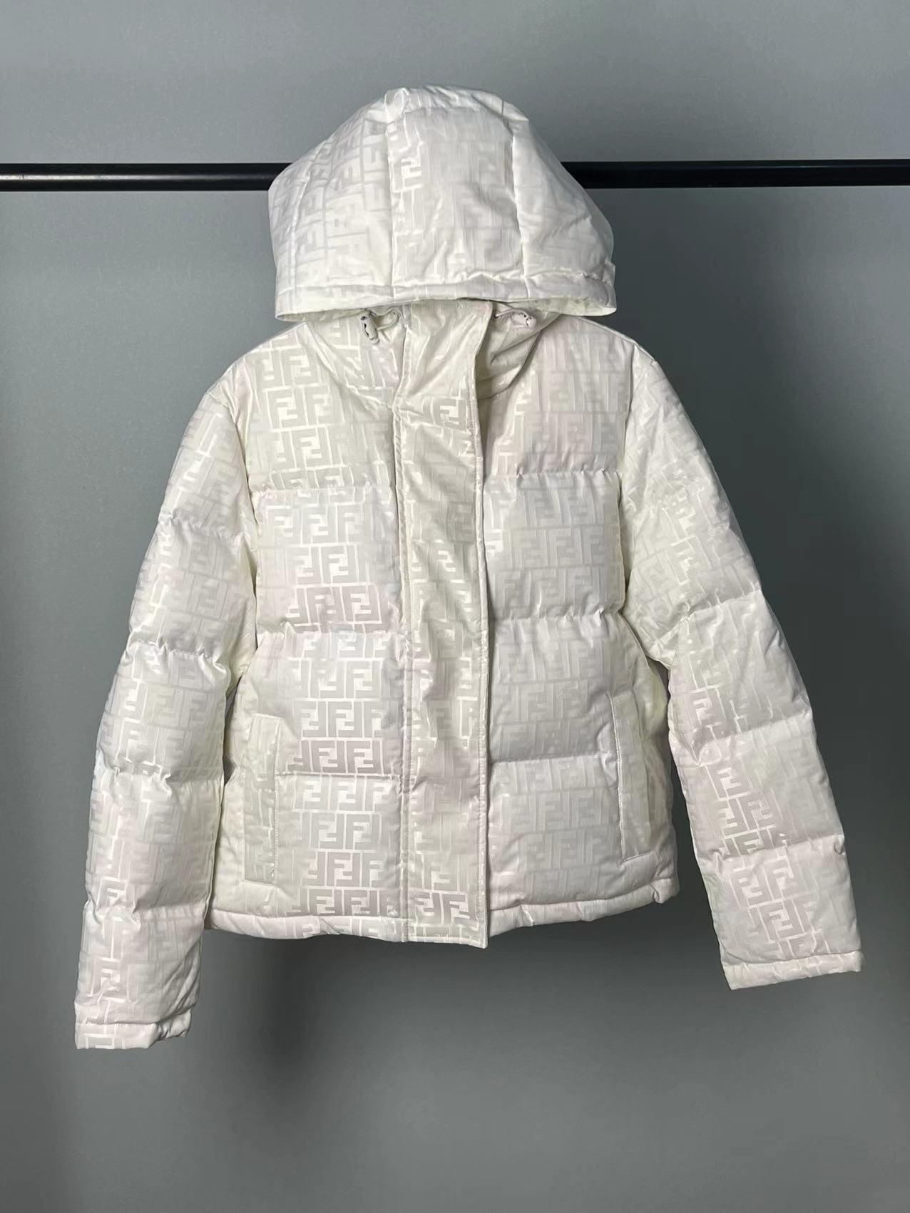 1021 New jacquard hooded down jacket