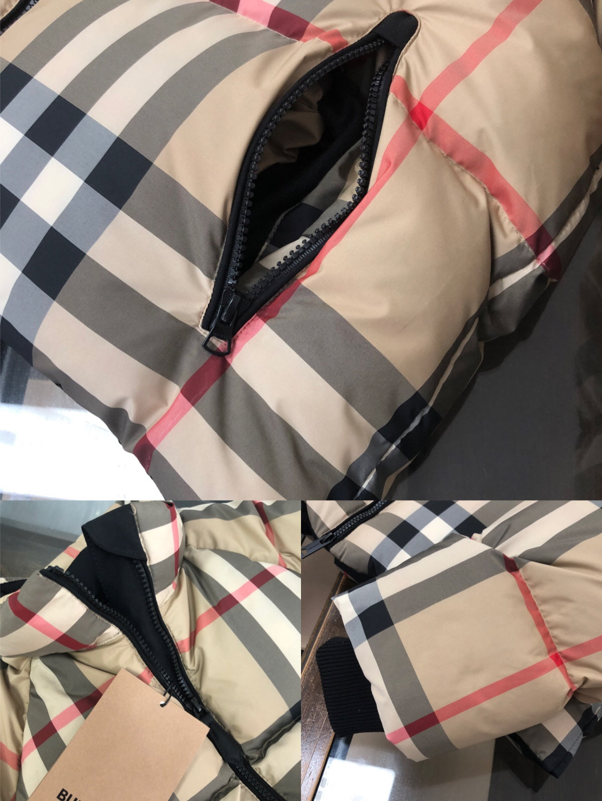 1021 New plaid patchwork down jacket