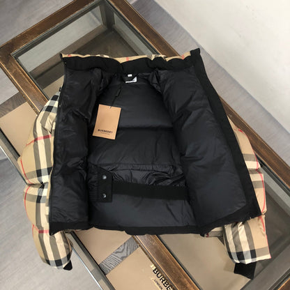 1021 New plaid patchwork down jacket