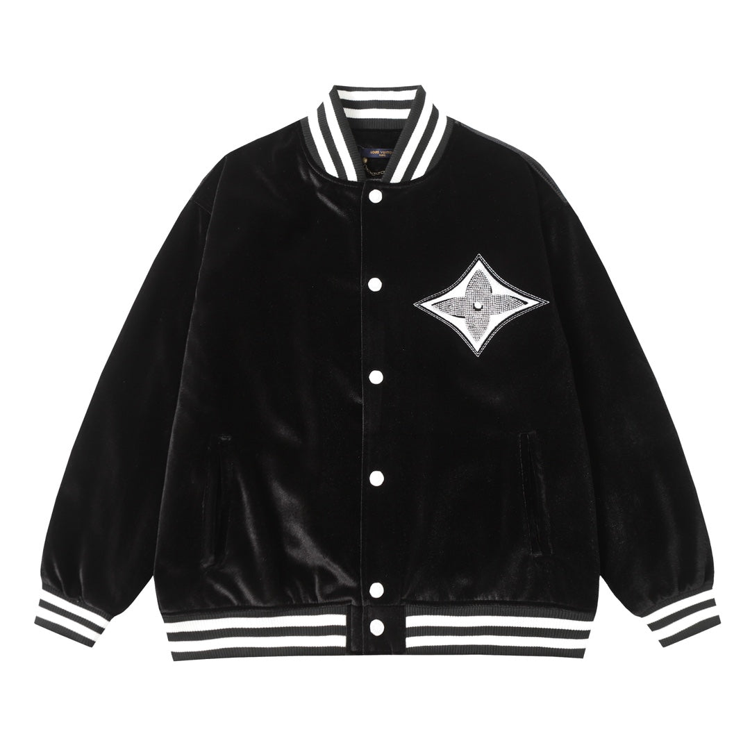 1102 New high quality black classic baseball jacket