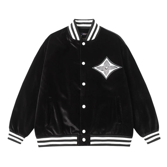 1102 New high quality black classic baseball jacket