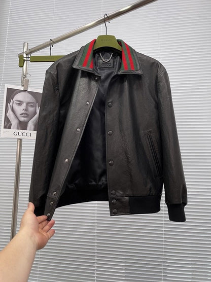 1102 New top quality leather perfect jacket