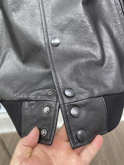 1102 New top quality leather perfect jacket