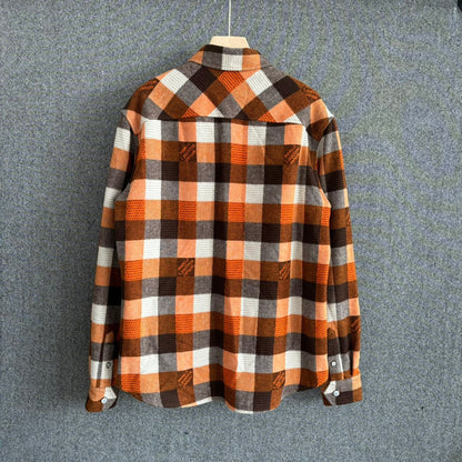 1102 New checkerboard element plaid long-sleeved shirt