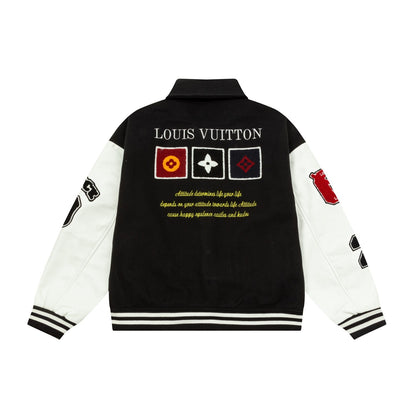 1111 New top of the line flocking alphabet embroidery patchwork baseball jacket