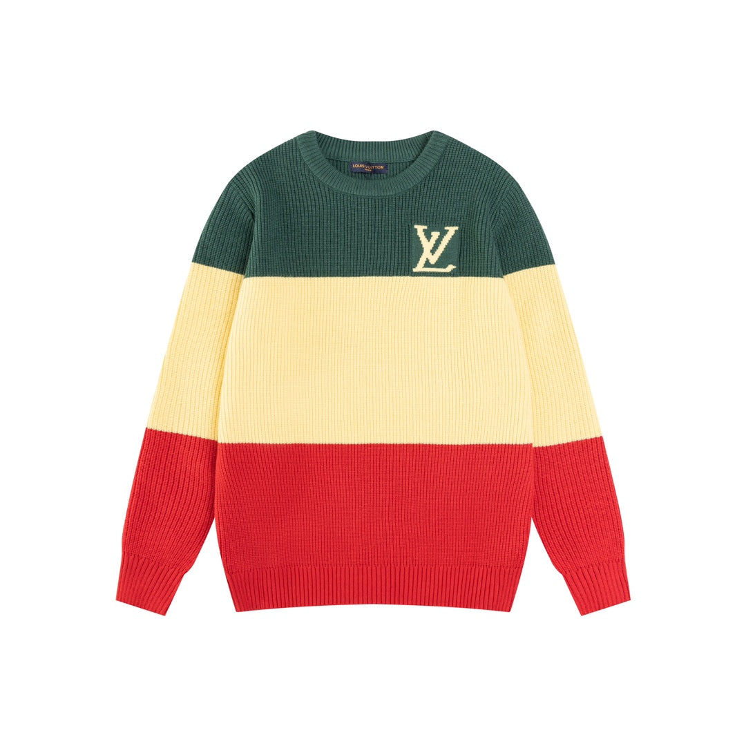 1119 New traffic light color-matching knit sweater