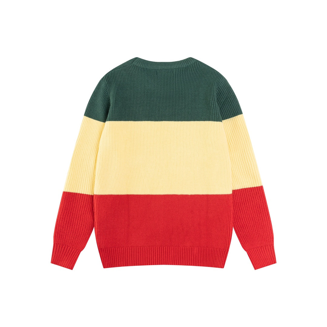 1119 New traffic light color-matching knit sweater