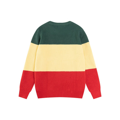 1119 New traffic light color-matching knit sweater