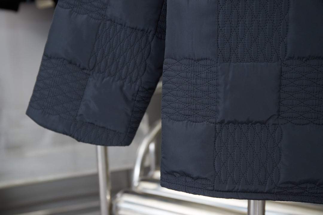 1126 New high quality three-dimensional checkerboard quilted lapel cotton-padded jacket