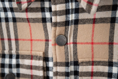 1126 New high quality plaid cotton-wool blend shirt jacket jacket